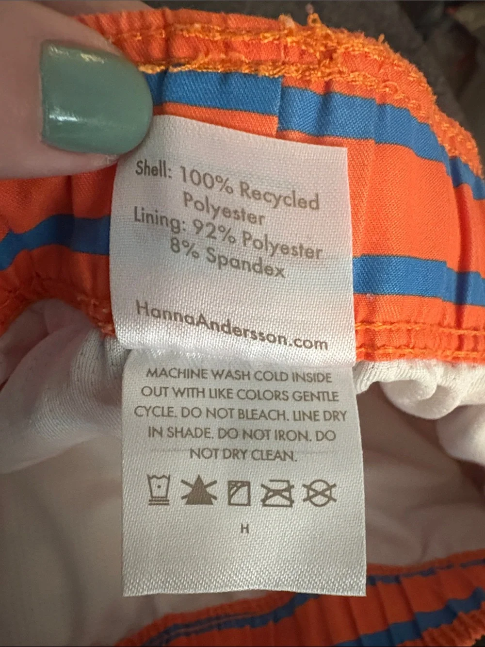 Hanna Andersson Striped Swim Trunks, boys 6-7